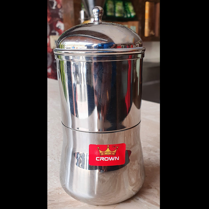CROWN STEEL/BRASS SOUTH INDIAN COFFEE MAKER